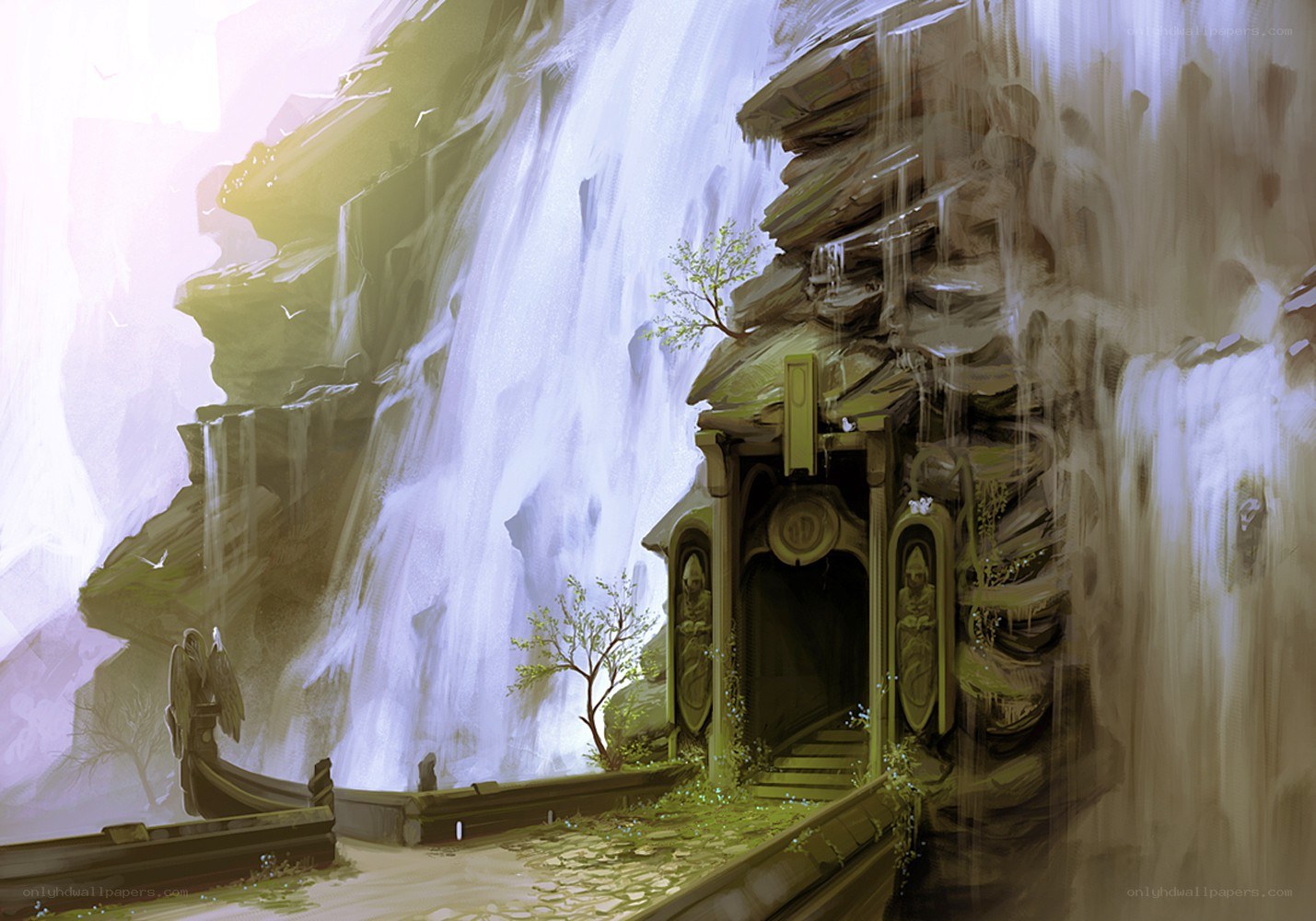 Waterfall temple entrance