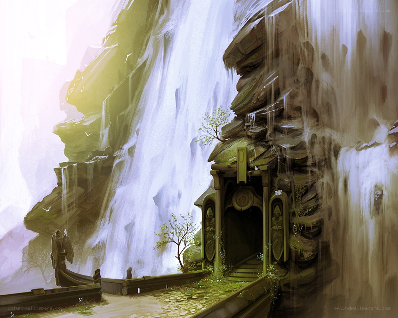 Waterfall temple entrance