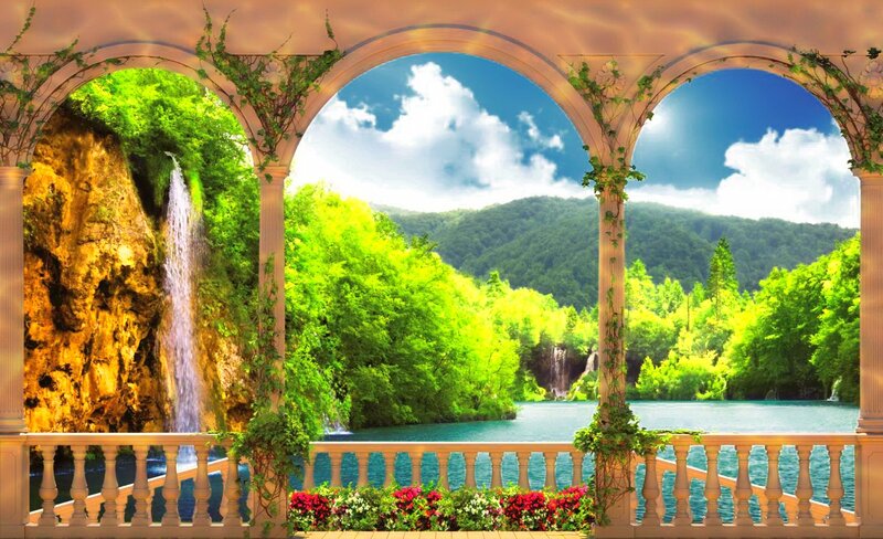 Waterfall Through Arches