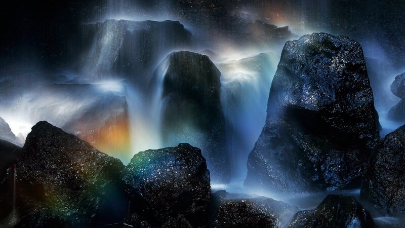 Waterfall Through Rocks