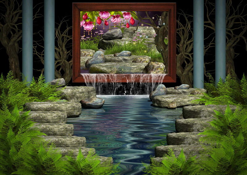 Waterfall Through Window