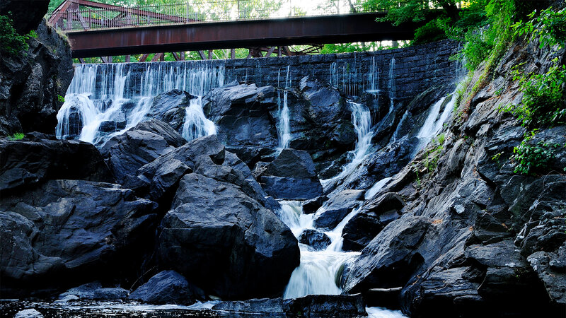 Waterfall under Bridge — Black