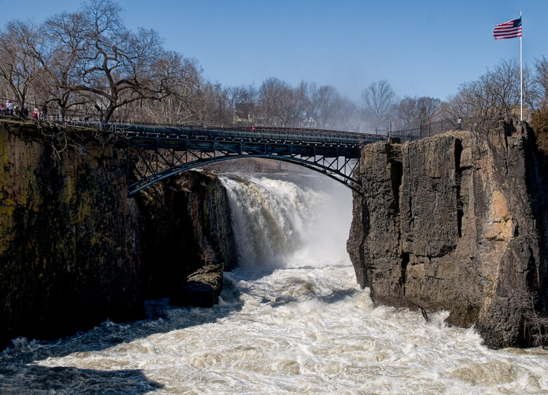 Waterfall under Bridge — Blue
