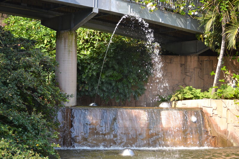 Waterfall under Bridge — Green