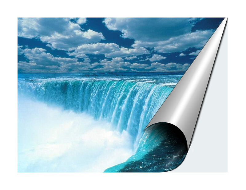Waterfall under Cloudy Sky — Blue