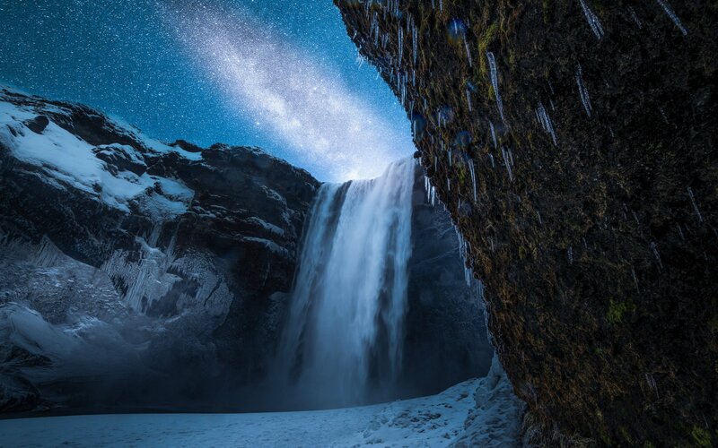 Waterfall under Stars