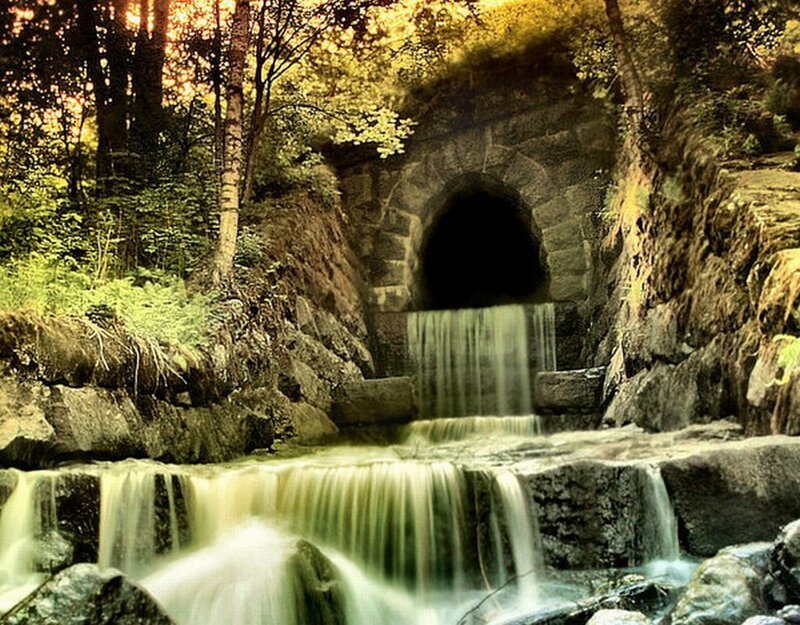 Waterfall under Tunnel