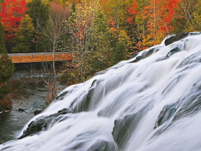 Waterfall with Autumn Trees