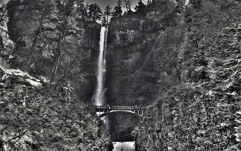 Waterfall with Bridge