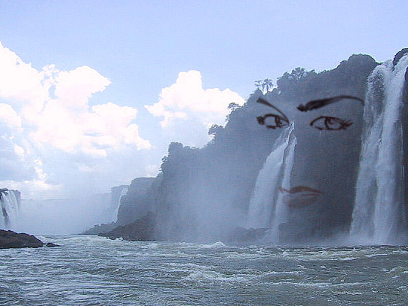 Waterfall with face illusion