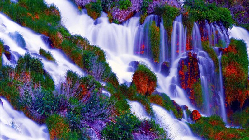 Waterfall with Green Moss