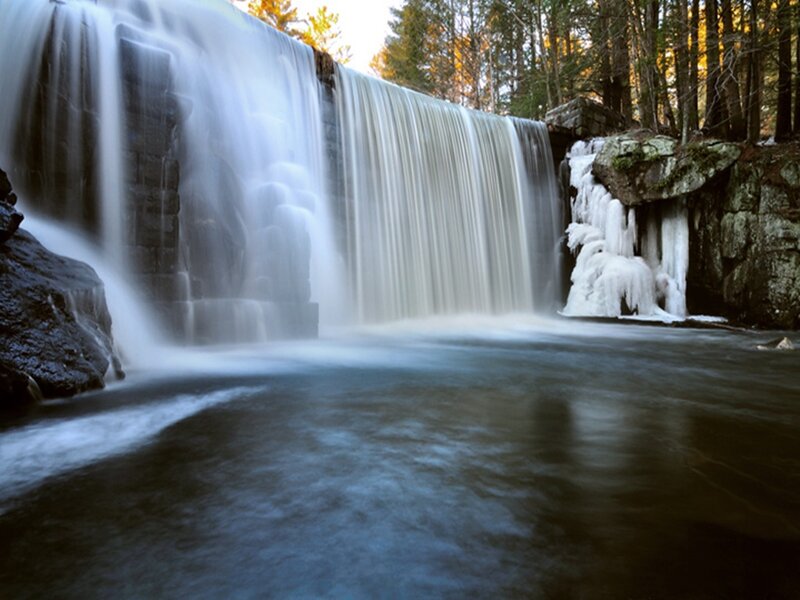 Waterfall with Ice Formations