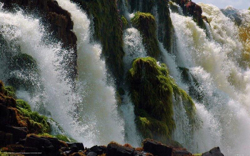 Waterfall with Moss — Green