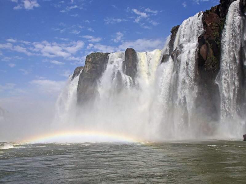 Waterfall with rainbow