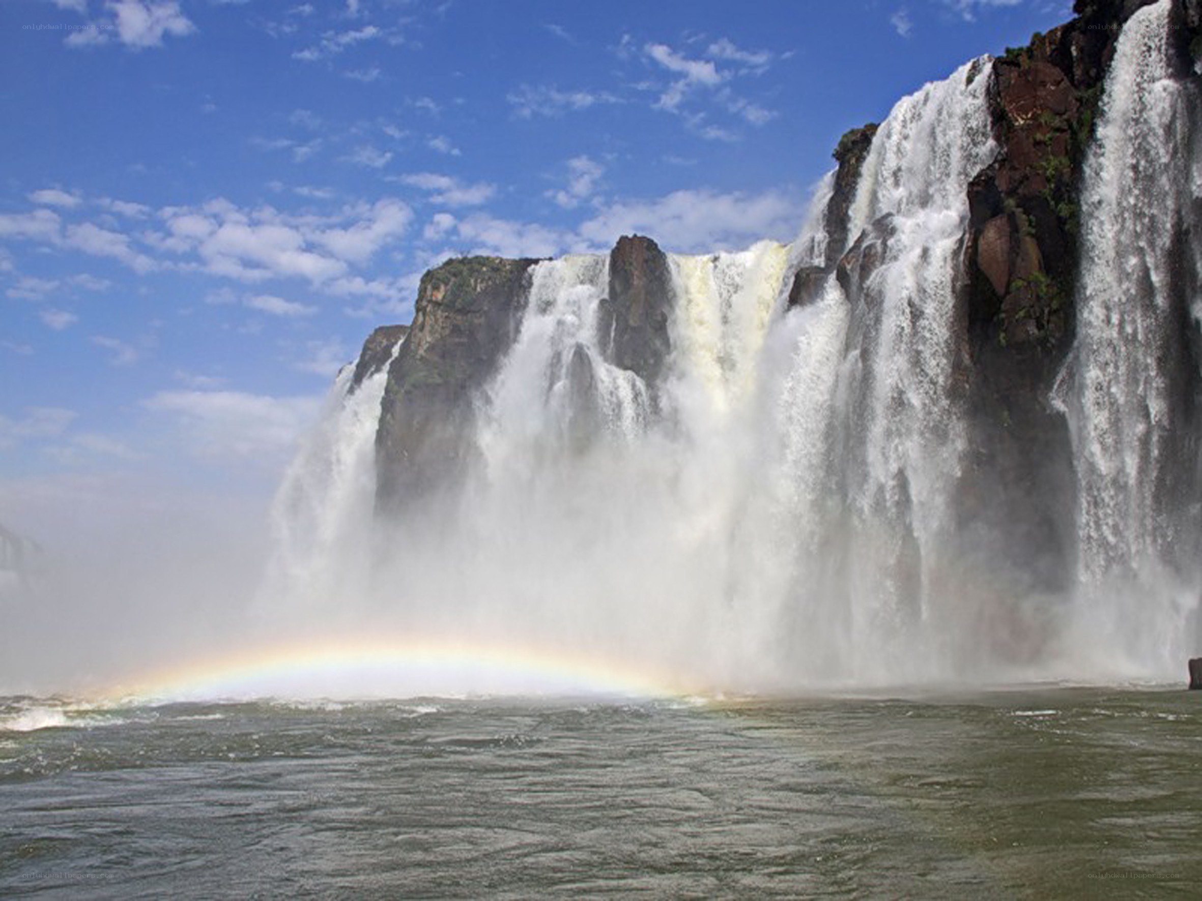 Waterfall with rainbow