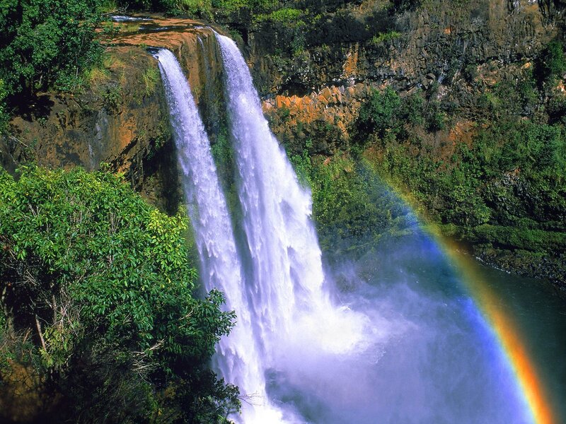 Waterfall with Rainbow — Afternoon