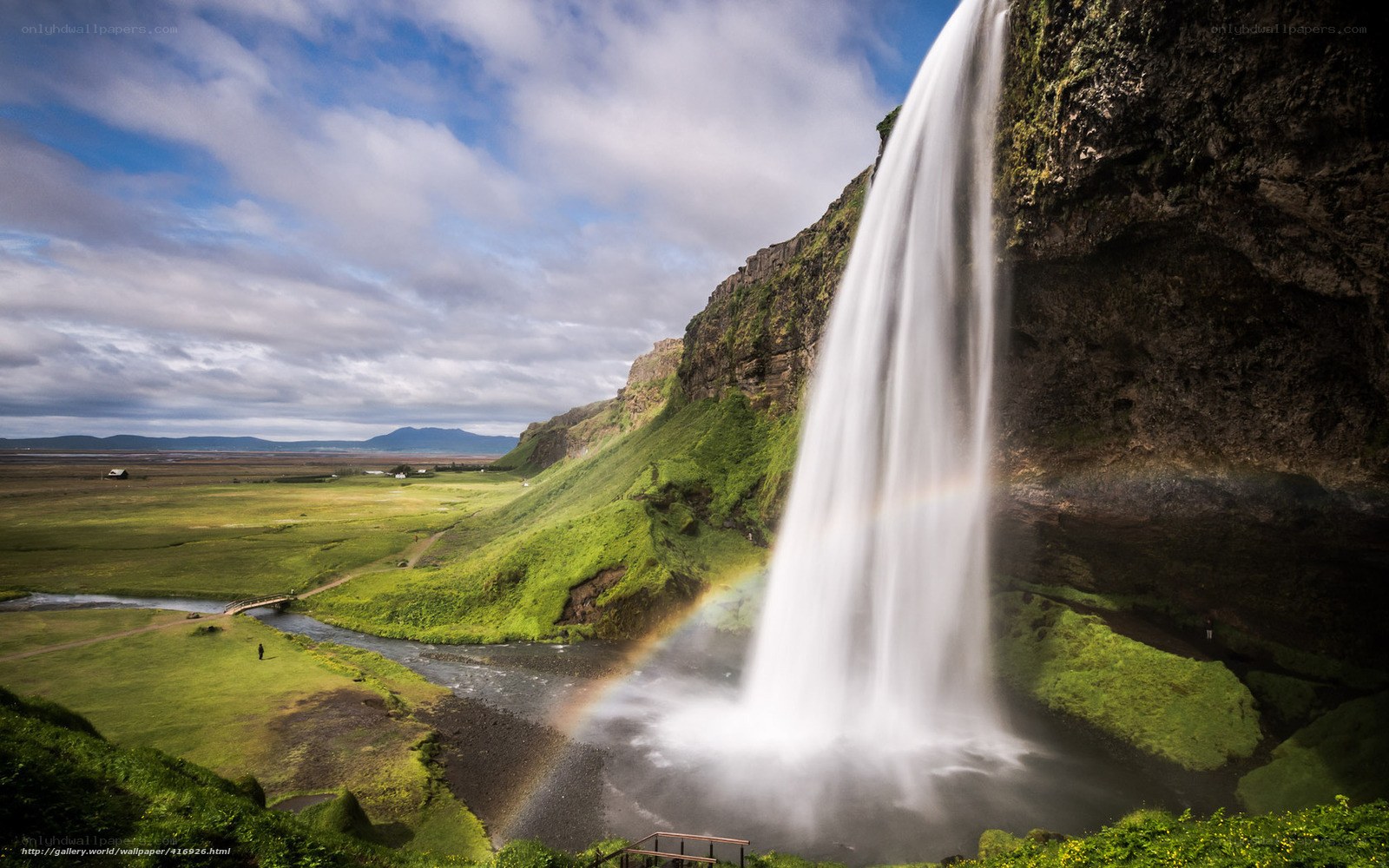 Waterfall with rainbow in Iceland