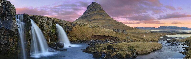 Waterfalls and Mountain — Purple