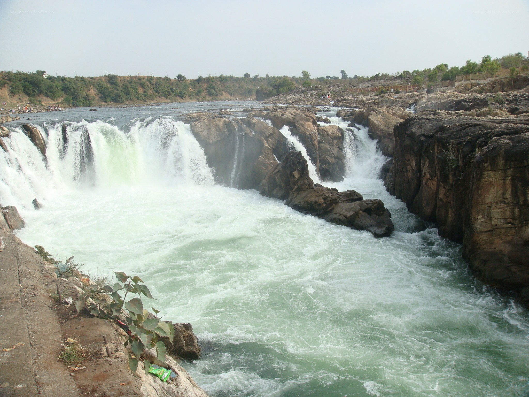 Waterfalls at a river gorge