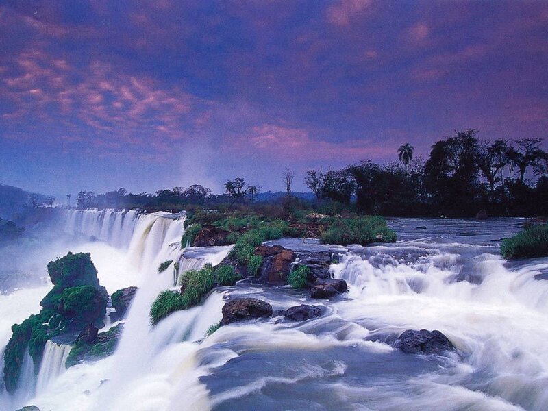 Waterfalls at dusk
