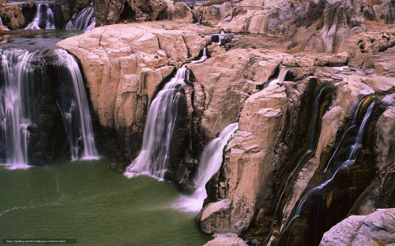 Waterfalls cascading over rocks