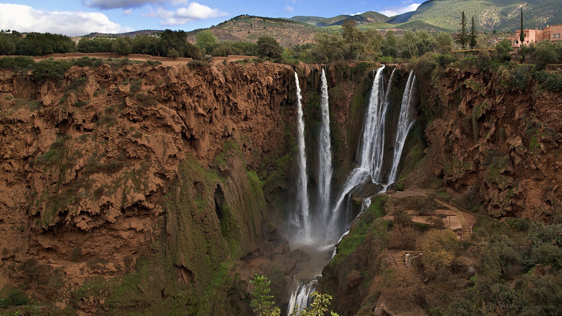 Waterfalls in a canyon