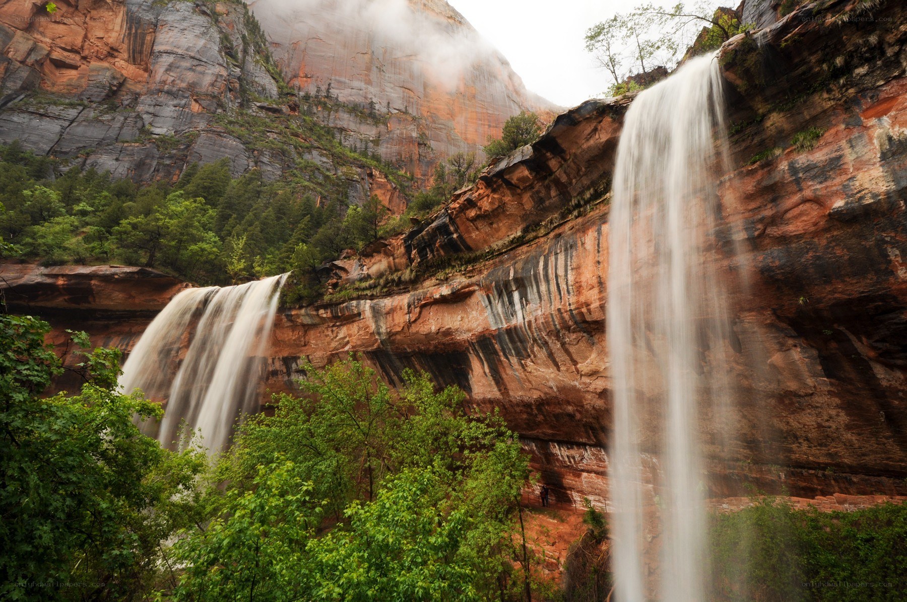 Waterfalls in a canyon