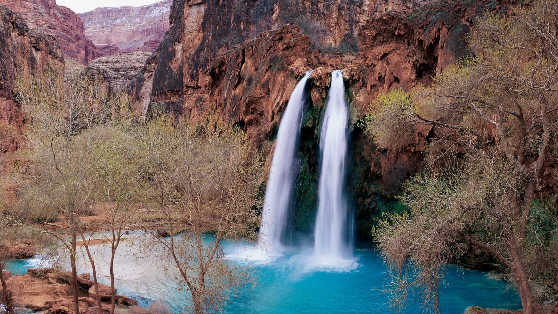 Waterfalls in a canyon