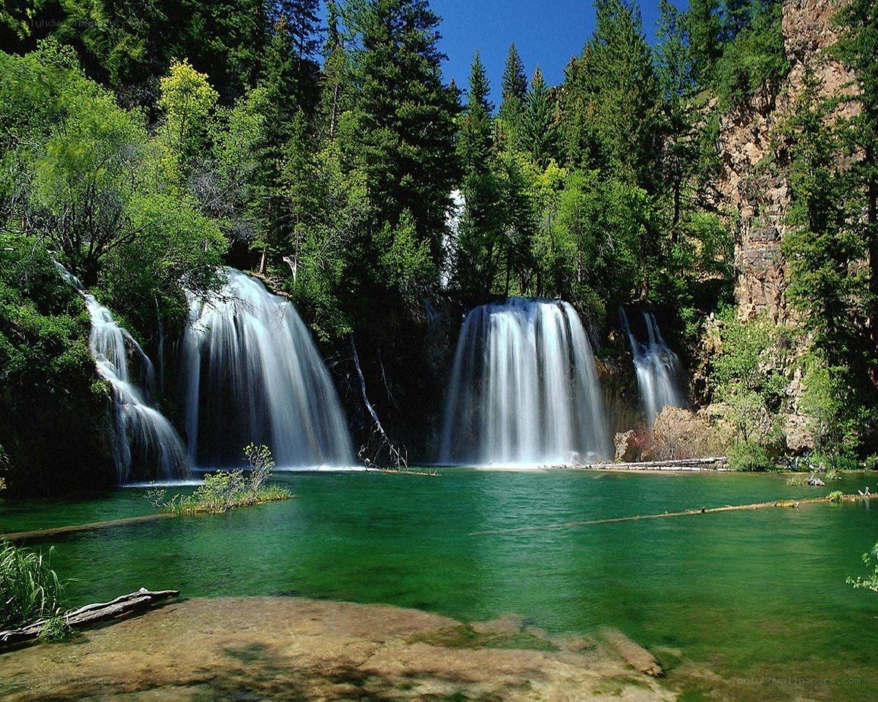 Waterfalls in a forest