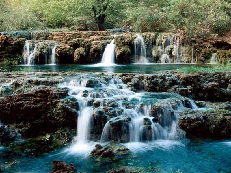 Waterfalls in a forest