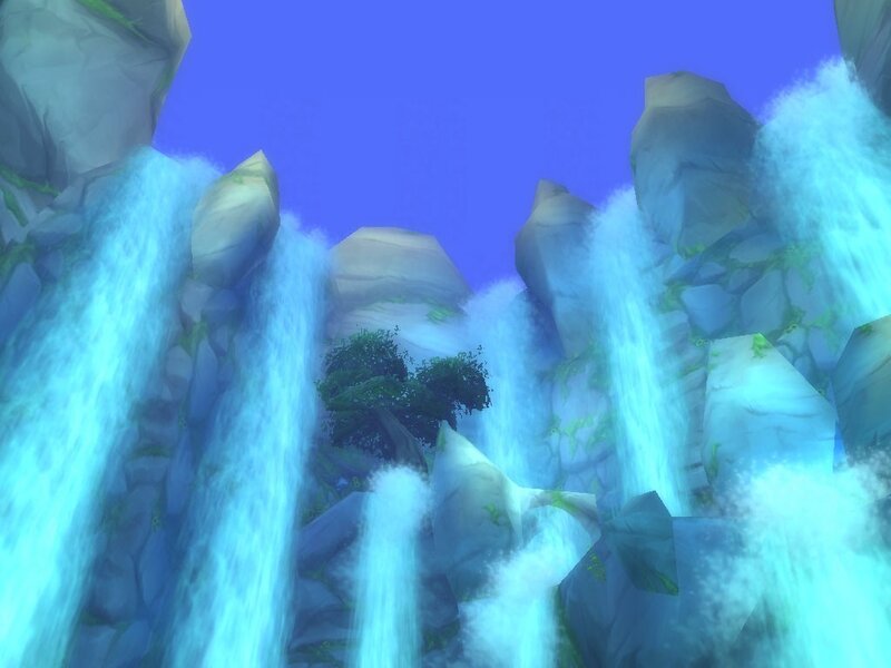 Waterfalls in a rocky canyon