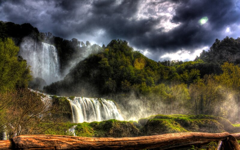 Waterfalls in Forest — Green, Dramatic