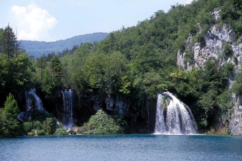 Waterfalls in Forest — Green, Serene