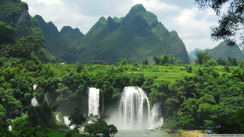 Waterfalls in Jungle — Green, Serene, Afternoon, Photograph, Mountains