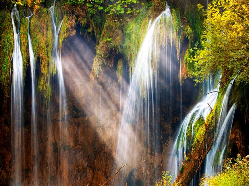 Waterfalls on Mossy Cliff