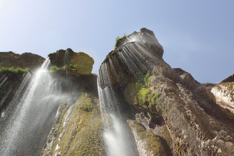 Waterfalls on Rocky Cliffs