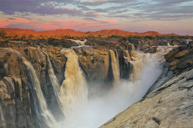 Waterfalls over Rocks — Orange