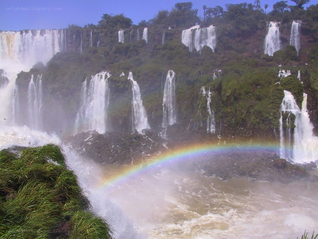 Waterfalls with rainbow