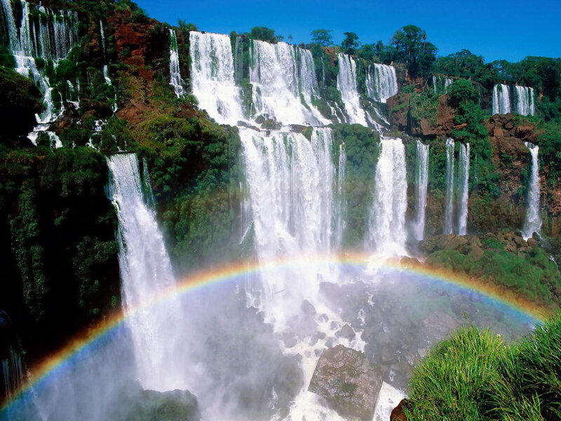 Waterfalls with rainbow