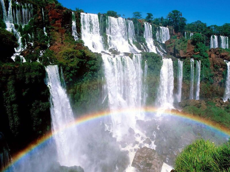 Waterfalls with rainbow