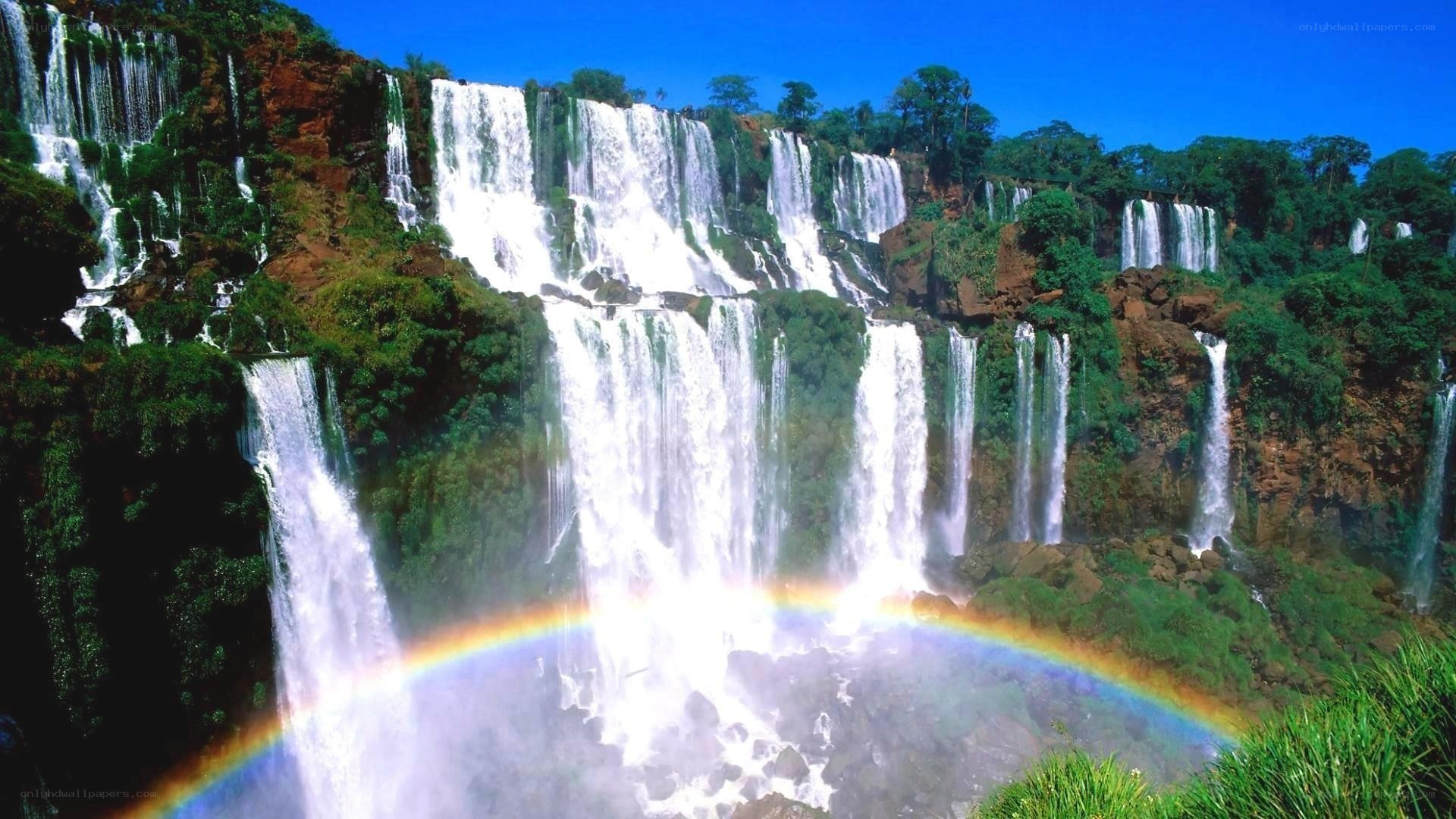 Waterfalls with rainbow