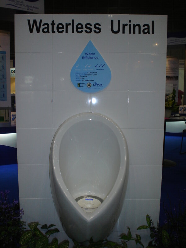 Waterless urinal display