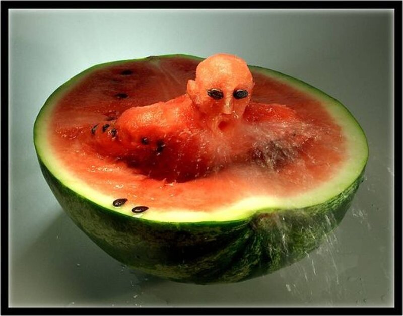 Watermelon alien carving
