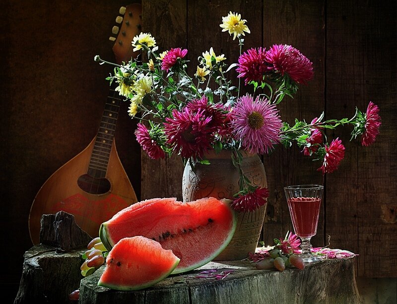 Watermelon and Flowers