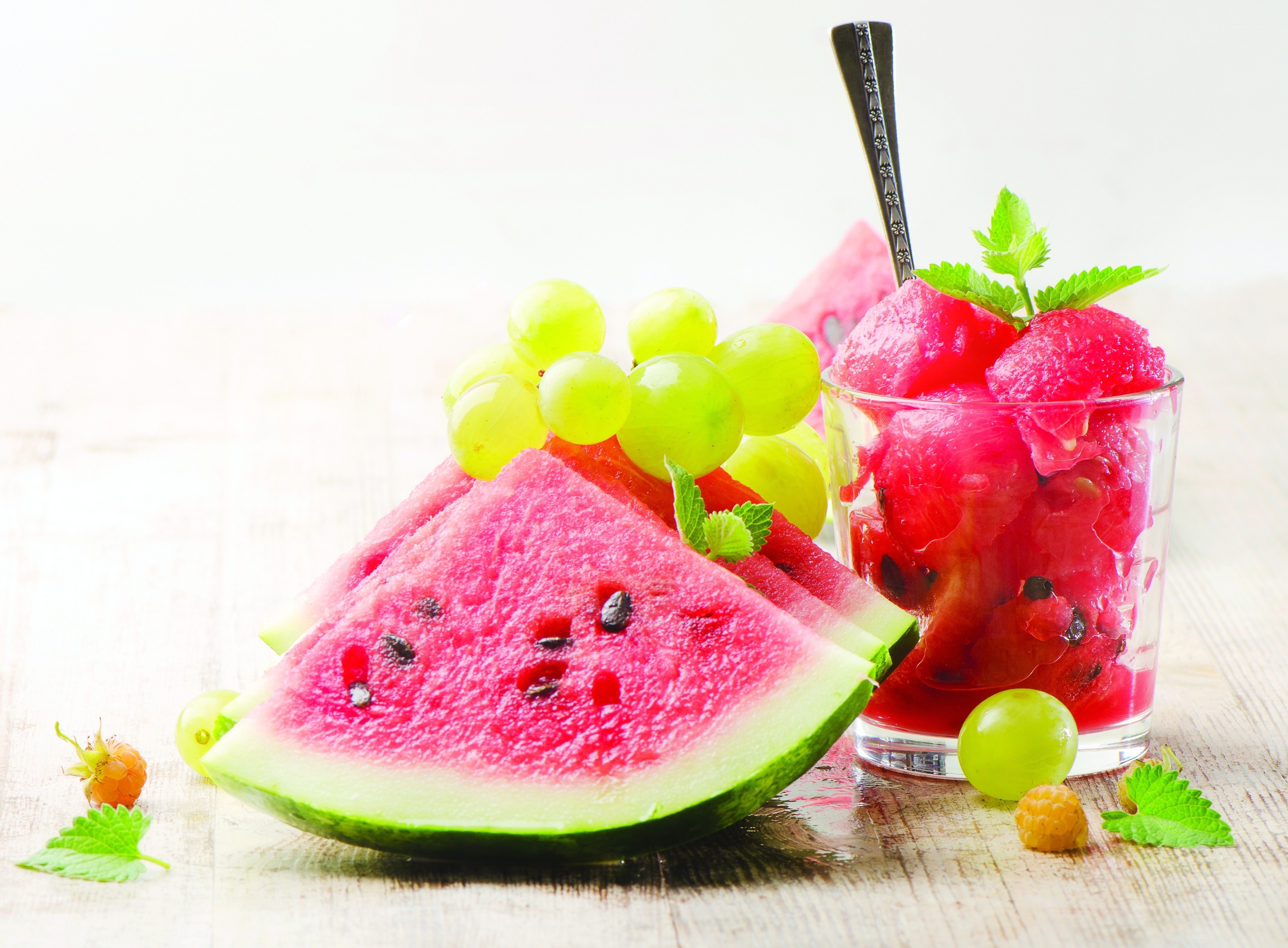 Watermelon and grape fruit salad