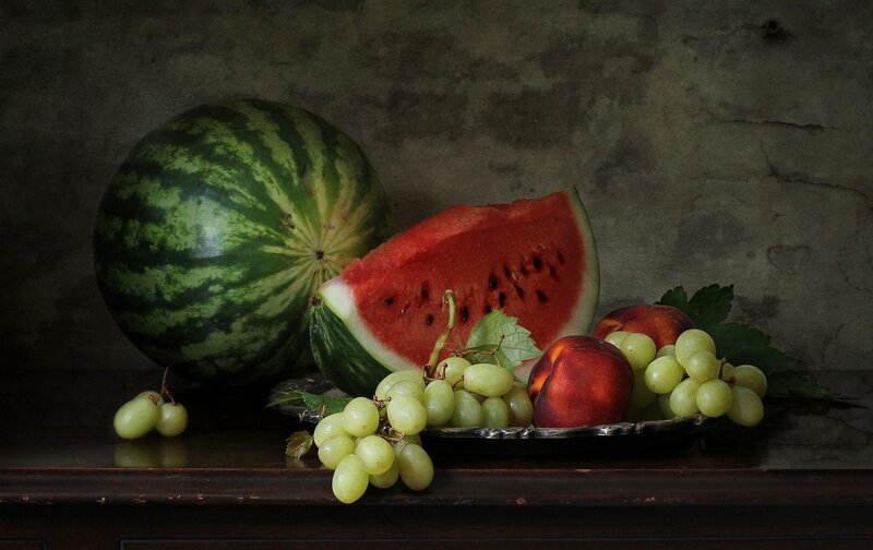 Watermelon and Grapes