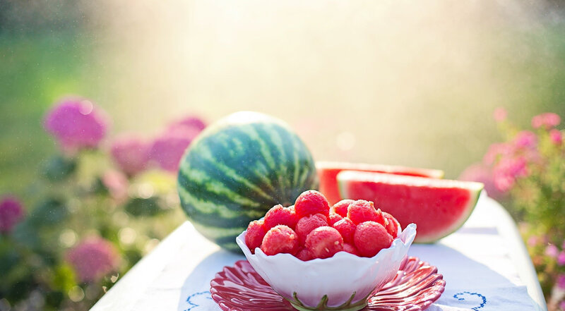 Watermelon and Raspberries