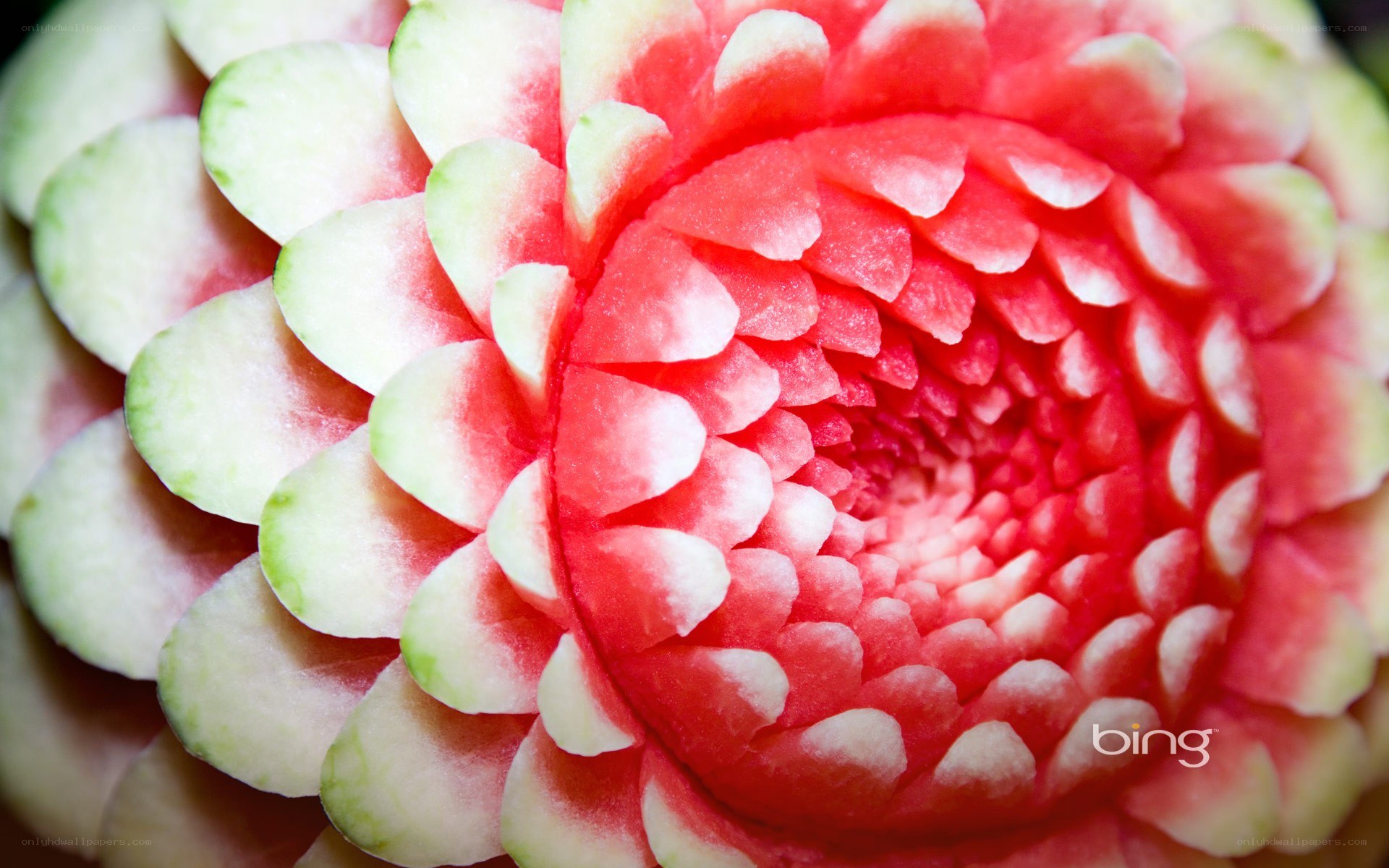Watermelon carved into a flower