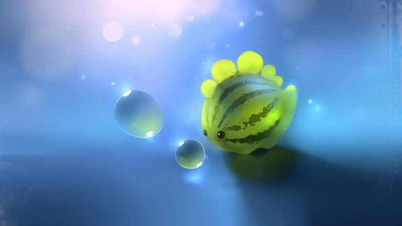 Watermelon Fish Underwater — Blue