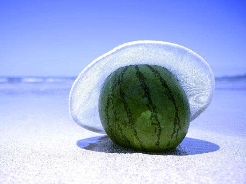 Watermelon on Beach — Green